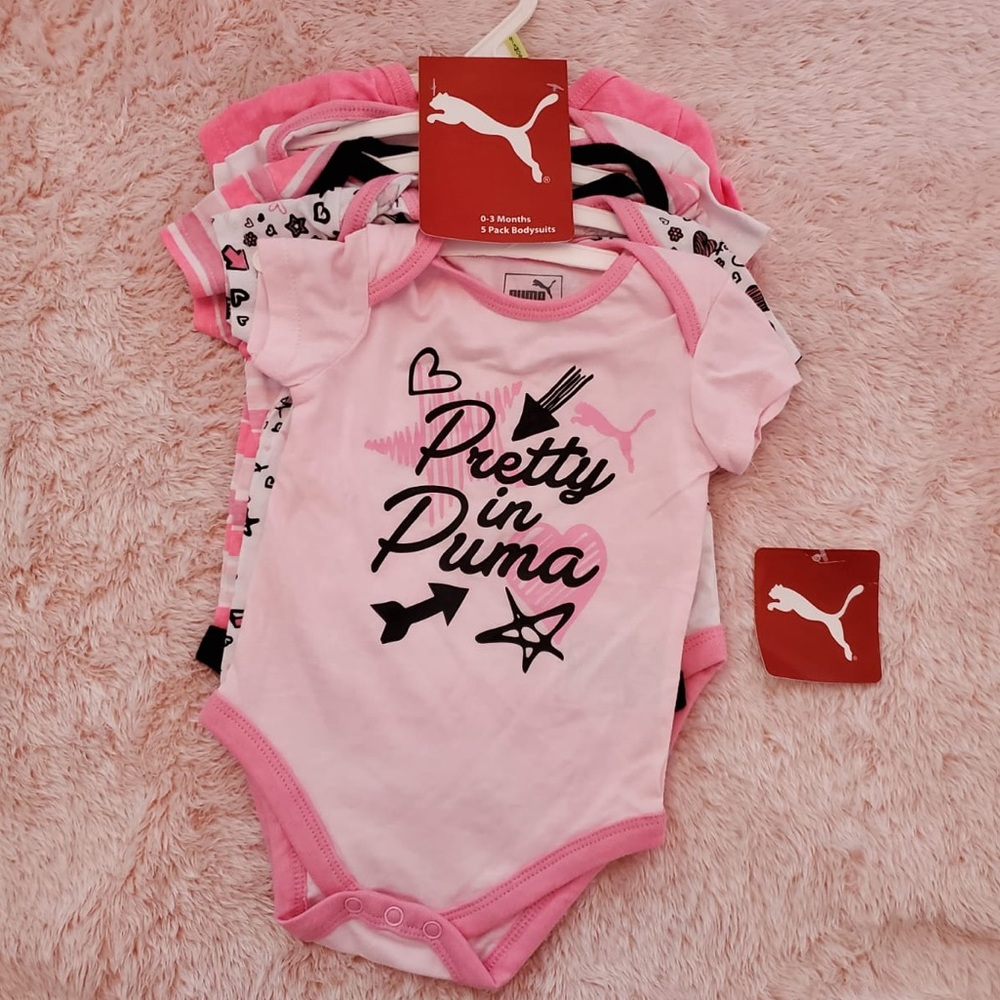5-Pack Puma Onsies for Infant Girl